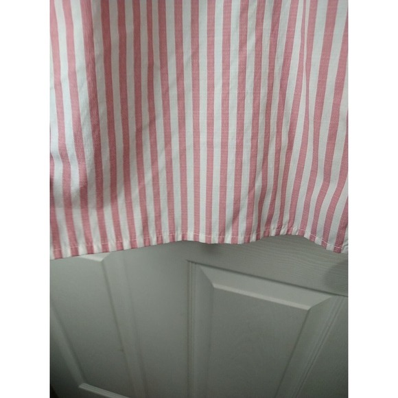 Loft Pink White Striped Casual Peasant Side Slit Blouse. Size SP - Picture 7 of 9